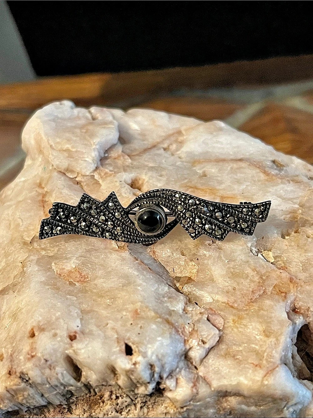 Sterling Silver Marcasite Brooch